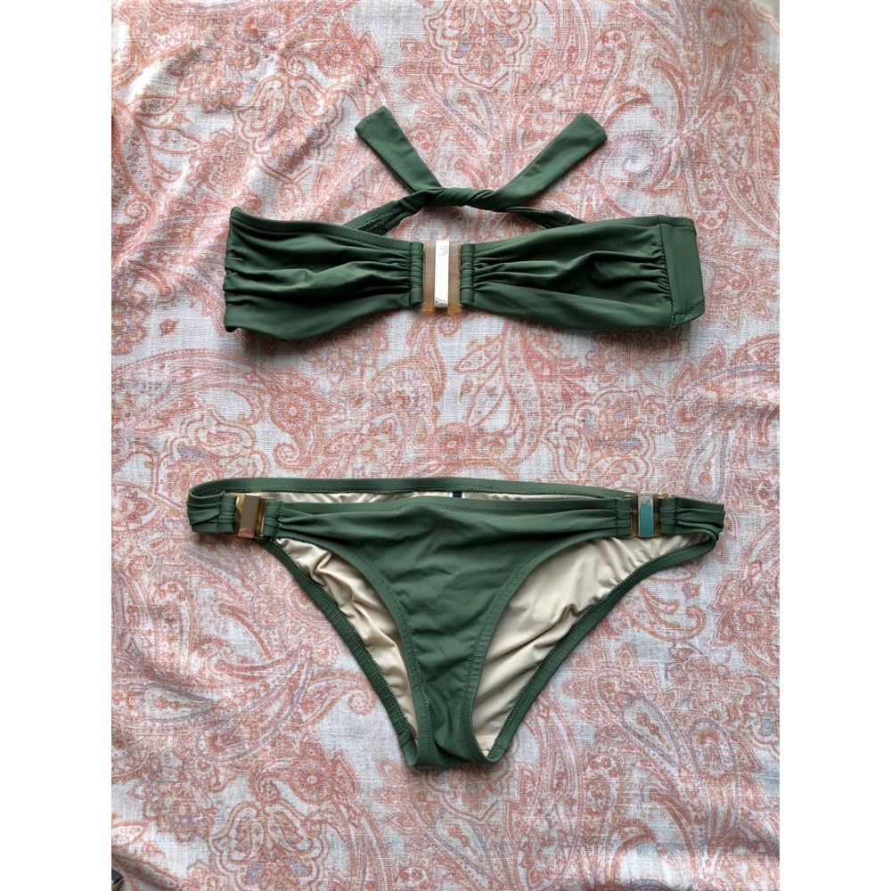 Olive Green Bandeau J Crew Bikini